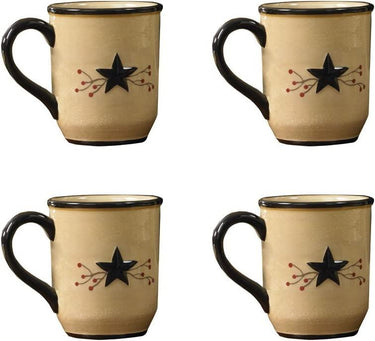 Star Vine Farmhouse Mugs - Set of 4 Park Designs - The Fox Decor
